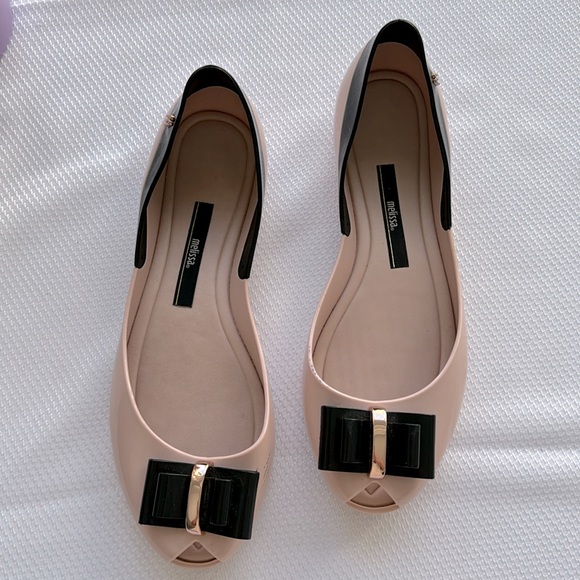 Melissa pvc flat ribbon bow rubber shoes size 8 - Picture 2 of 7